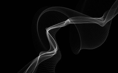 Parlayan soyut dalgalar ve soyut arkaplan ile koyu soyut arkaplan