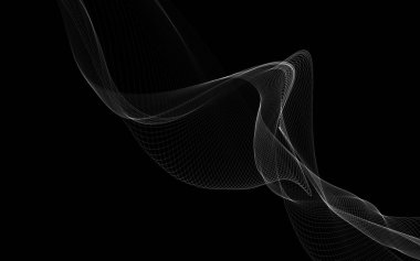 Parlayan soyut dalgalar ve soyut arkaplan ile koyu soyut arkaplan