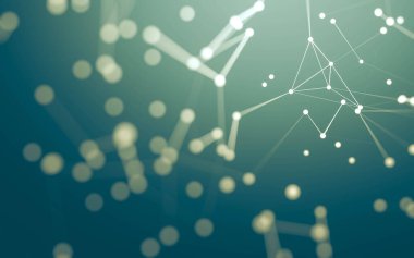 3d soyut arkaplan. Çokgen şekilli molekül teknolojisi, noktaları ve çizgileri birleştiriyor. Bağlantı yapısı. Büyük veri görselleştirmesi. 3d arkaplan.