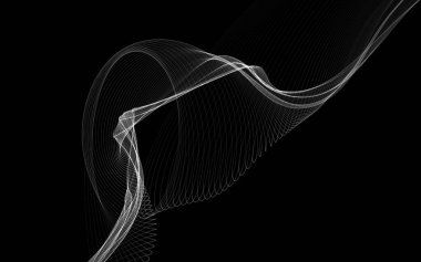 Parlayan soyut dalgalar ve soyut arkaplan ile koyu soyut arkaplan