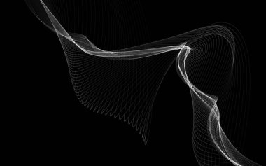 Parlayan soyut dalgalar ve soyut arkaplan ile koyu soyut arkaplan