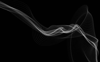 Parlayan soyut dalgalar ve soyut arkaplan ile koyu soyut arkaplan