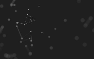 3d soyut arkaplan. Çokgen şekilli molekül teknolojisi, noktaları ve çizgileri birleştiriyor. Bağlantı yapısı. Büyük veri görselleştirmesi. 3d arkaplan. 