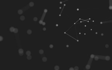 3d soyut arkaplan. Çokgen şekilli molekül teknolojisi, noktaları ve çizgileri birleştiriyor. Bağlantı yapısı. Büyük veri görselleştirmesi. 3d arkaplan. 