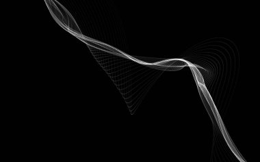 Parlayan soyut dalgalar ve soyut arkaplan ile koyu soyut arkaplan