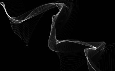 Parlayan soyut dalgalar ve soyut arkaplan ile koyu soyut arkaplan