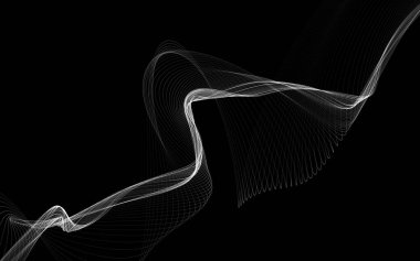 Parlayan soyut dalgalar ve soyut arkaplan ile koyu soyut arkaplan