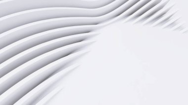 Soyut Eğri Şekiller. Beyaz Dairesel Arkaplan. Soyut arkaplan. 3d illüstrasyon