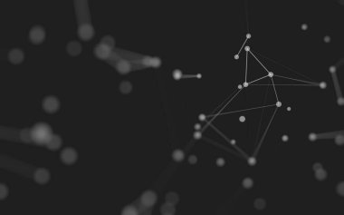 3d soyut arkaplan. Çokgen şekilli molekül teknolojisi, noktaları ve çizgileri birleştiriyor. Bağlantı yapısı. Büyük veri görselleştirmesi. 3d arkaplan. 