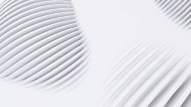 Soyut Eğri Şekiller. Beyaz Dairesel Arkaplan. Soyut arkaplan. 3d illüstrasyon