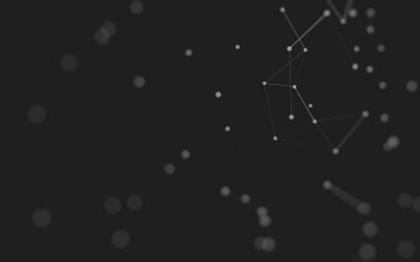 3d soyut arkaplan. Çokgen şekilli molekül teknolojisi, noktaları ve çizgileri birleştiriyor. Bağlantı yapısı. Büyük veri görselleştirmesi. 3d arkaplan. 