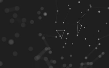 3d soyut arkaplan. Çokgen şekilli molekül teknolojisi, noktaları ve çizgileri birleştiriyor. Bağlantı yapısı. Büyük veri görselleştirmesi. 3d arkaplan. 