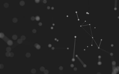 3d soyut arkaplan. Çokgen şekilli molekül teknolojisi, noktaları ve çizgileri birleştiriyor. Bağlantı yapısı. Büyük veri görselleştirmesi. 3d arkaplan. 