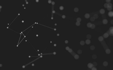 3d soyut arkaplan. Çokgen şekilli molekül teknolojisi, noktaları ve çizgileri birleştiriyor. Bağlantı yapısı. Büyük veri görselleştirmesi. 3d arkaplan. 