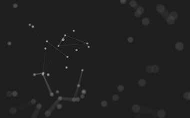 3d soyut arkaplan. Çokgen şekilli molekül teknolojisi, noktaları ve çizgileri birleştiriyor. Bağlantı yapısı. Büyük veri görselleştirmesi. 3d arkaplan. 