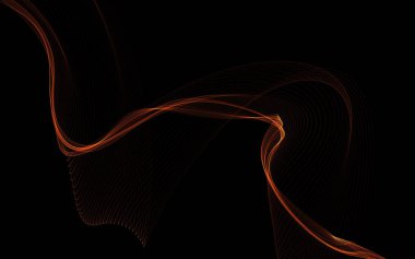 Parlayan soyut dalgalar ve soyut arkaplan ile koyu soyut arkaplan