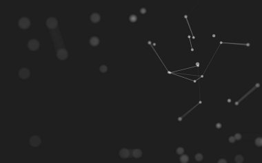 3d soyut arkaplan. Çokgen şekilli molekül teknolojisi, noktaları ve çizgileri birleştiriyor. Bağlantı yapısı. Büyük veri görselleştirmesi. 3d arkaplan. 