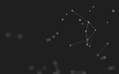 3d soyut arkaplan. Çokgen şekilli molekül teknolojisi, noktaları ve çizgileri birleştiriyor. Bağlantı yapısı. Büyük veri görselleştirmesi. 3d arkaplan. 