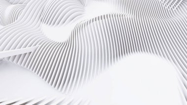 Soyut Eğri Şekiller. Beyaz Dairesel Arkaplan. Soyut arkaplan. 3d illüstrasyon