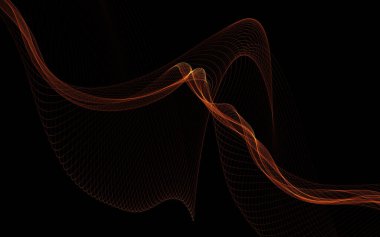 Parlayan soyut dalgalar ve soyut arkaplan ile koyu soyut arkaplan