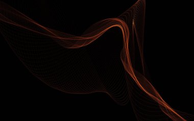 Parlayan soyut dalgalar ve soyut arkaplan ile koyu soyut arkaplan