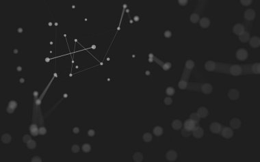 3d soyut arkaplan. Çokgen şekilli molekül teknolojisi, noktaları ve çizgileri birleştiriyor. Bağlantı yapısı. Büyük veri görselleştirmesi. 3d arkaplan. 