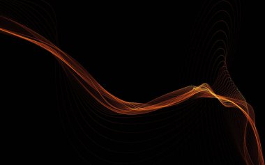 Parlayan soyut dalgalar ve soyut arkaplan ile koyu soyut arkaplan