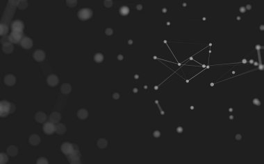 3d soyut arkaplan. Çokgen şekilli molekül teknolojisi, noktaları ve çizgileri birleştiriyor. Bağlantı yapısı. Büyük veri görselleştirmesi. 3d arkaplan. 