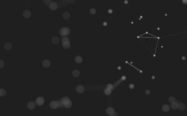 3d soyut arkaplan. Çokgen şekilli molekül teknolojisi, noktaları ve çizgileri birleştiriyor. Bağlantı yapısı. Büyük veri görselleştirmesi. 3d arkaplan. 