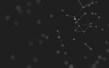 3d soyut arkaplan. Çokgen şekilli molekül teknolojisi, noktaları ve çizgileri birleştiriyor. Bağlantı yapısı. Büyük veri görselleştirmesi. 3d arkaplan. 