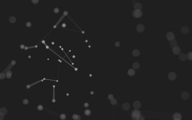 3d soyut arkaplan. Çokgen şekilli molekül teknolojisi, noktaları ve çizgileri birleştiriyor. Bağlantı yapısı. Büyük veri görselleştirmesi. 3d arkaplan. 