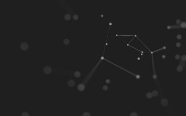 3d soyut arkaplan. Çokgen şekilli molekül teknolojisi, noktaları ve çizgileri birleştiriyor. Bağlantı yapısı. Büyük veri görselleştirmesi. 3d arkaplan. 