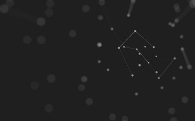 3d soyut arkaplan. Çokgen şekilli molekül teknolojisi, noktaları ve çizgileri birleştiriyor. Bağlantı yapısı. Büyük veri görselleştirmesi. 3d arkaplan. 