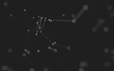 3d soyut arkaplan. Çokgen şekilli molekül teknolojisi, noktaları ve çizgileri birleştiriyor. Bağlantı yapısı. Büyük veri görselleştirmesi. 3d arkaplan. 