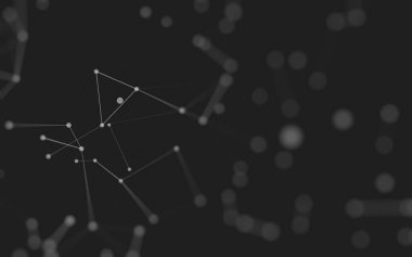 3d soyut arkaplan. Çokgen şekilli molekül teknolojisi, noktaları ve çizgileri birleştiriyor. Bağlantı yapısı. Büyük veri görselleştirmesi. 3d arkaplan. 