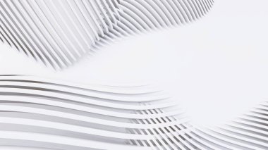 Soyut Eğri Şekiller. Beyaz Dairesel Arkaplan. Soyut arkaplan. 3d illüstrasyon