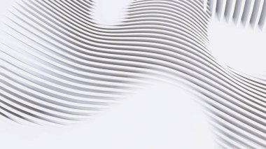 Soyut Eğri Şekiller. Beyaz Dairesel Arkaplan. Soyut arkaplan. 3d illüstrasyon