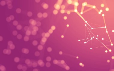 3d soyut arkaplan. Çokgen şekilli molekül teknolojisi, noktaları ve çizgileri birleştiriyor. Bağlantı yapısı. Büyük veri görselleştirmesi. 3d arkaplan.