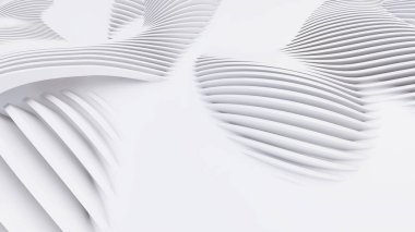 Soyut Eğri Şekiller. Beyaz Dairesel Arkaplan. Soyut arkaplan. 3d illüstrasyon