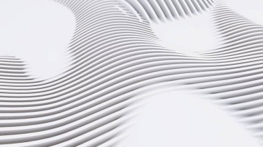 Soyut Eğri Şekiller. Beyaz Dairesel Arkaplan. Soyut arkaplan. 3d illüstrasyon