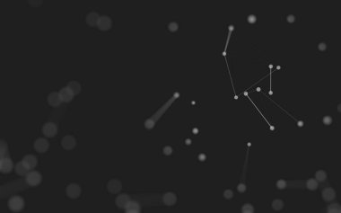 3d soyut arkaplan. Çokgen şekilli molekül teknolojisi, noktaları ve çizgileri birleştiriyor. Bağlantı yapısı. Büyük veri görselleştirmesi. 3d arkaplan. 