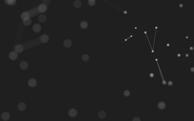 3d soyut arkaplan. Çokgen şekilli molekül teknolojisi, noktaları ve çizgileri birleştiriyor. Bağlantı yapısı. Büyük veri görselleştirmesi. 3d arkaplan. 