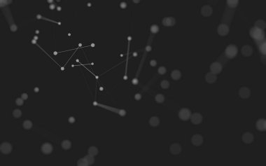 3d soyut arkaplan. Çokgen şekilli molekül teknolojisi, noktaları ve çizgileri birleştiriyor. Bağlantı yapısı. Büyük veri görselleştirmesi. 3d arkaplan. 