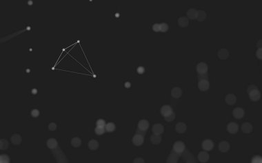 3d soyut arkaplan. Çokgen şekilli molekül teknolojisi, noktaları ve çizgileri birleştiriyor. Bağlantı yapısı. Büyük veri görselleştirmesi. 3d arkaplan. 