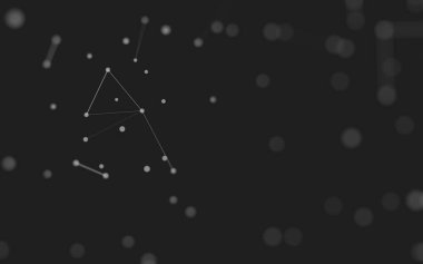 3d soyut arkaplan. Çokgen şekilli molekül teknolojisi, noktaları ve çizgileri birleştiriyor. Bağlantı yapısı. Büyük veri görselleştirmesi. 3d arkaplan. 