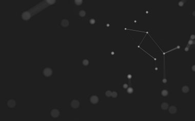 3d soyut arkaplan. Çokgen şekilli molekül teknolojisi, noktaları ve çizgileri birleştiriyor. Bağlantı yapısı. Büyük veri görselleştirmesi. 3d arkaplan. 