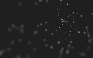 3d soyut arkaplan. Çokgen şekilli molekül teknolojisi, noktaları ve çizgileri birleştiriyor. Bağlantı yapısı. Büyük veri görselleştirmesi. 3d arkaplan. 