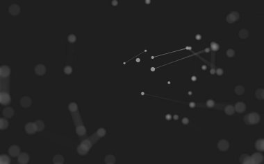 3d soyut arkaplan. Çokgen şekilli molekül teknolojisi, noktaları ve çizgileri birleştiriyor. Bağlantı yapısı. Büyük veri görselleştirmesi. 3d arkaplan. 