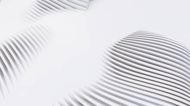 Soyut Eğri Şekiller. Beyaz Dairesel Arkaplan. Soyut arkaplan. 3d illüstrasyon