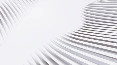 Soyut Eğri Şekiller. Beyaz Dairesel Arkaplan. Soyut arkaplan. 3d illüstrasyon